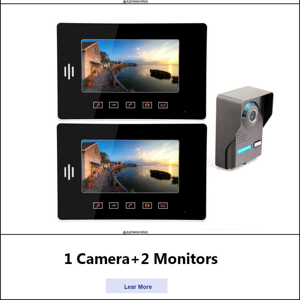 2,4G Беспроводная 1MP CCTV камера наружная ИК камера Крытая 7 дюймов Цветная lcd полный набор видео домофон и система наблюдения