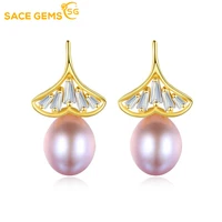 sace gems women earrings s925 sterling silver natural pearl eardrop zircon fashion boutique jewelry gift accessories ear stud