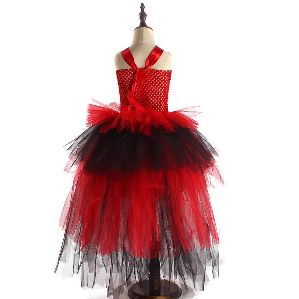 Костюм для девочек костюм красного дьявола с крыльями рогами страшные костюмы