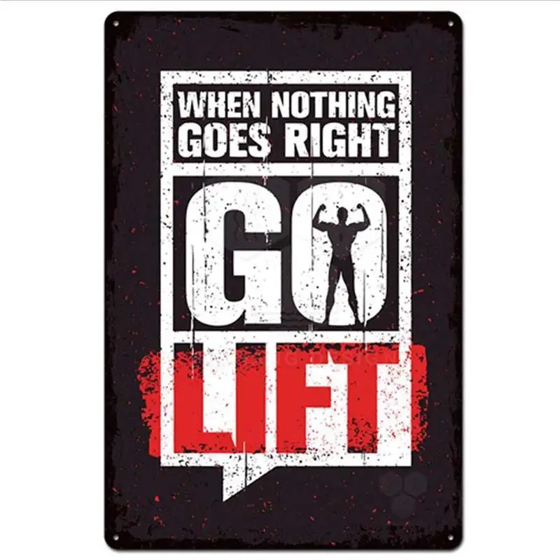 Gym Tin Sign Vintage Metal Plates Decorative Work Poster Retro Shabby Chic Home Decor Painting Wall | Дом и сад