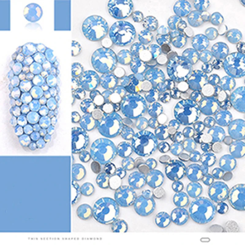 SS5 Blue Opal Zziell 1440 шт ss3-ss12 Кристальные цветные опаловые Стразы для дизайна ногтей, аксессуары для маникюра - Цвет: SS5 Blue Opal