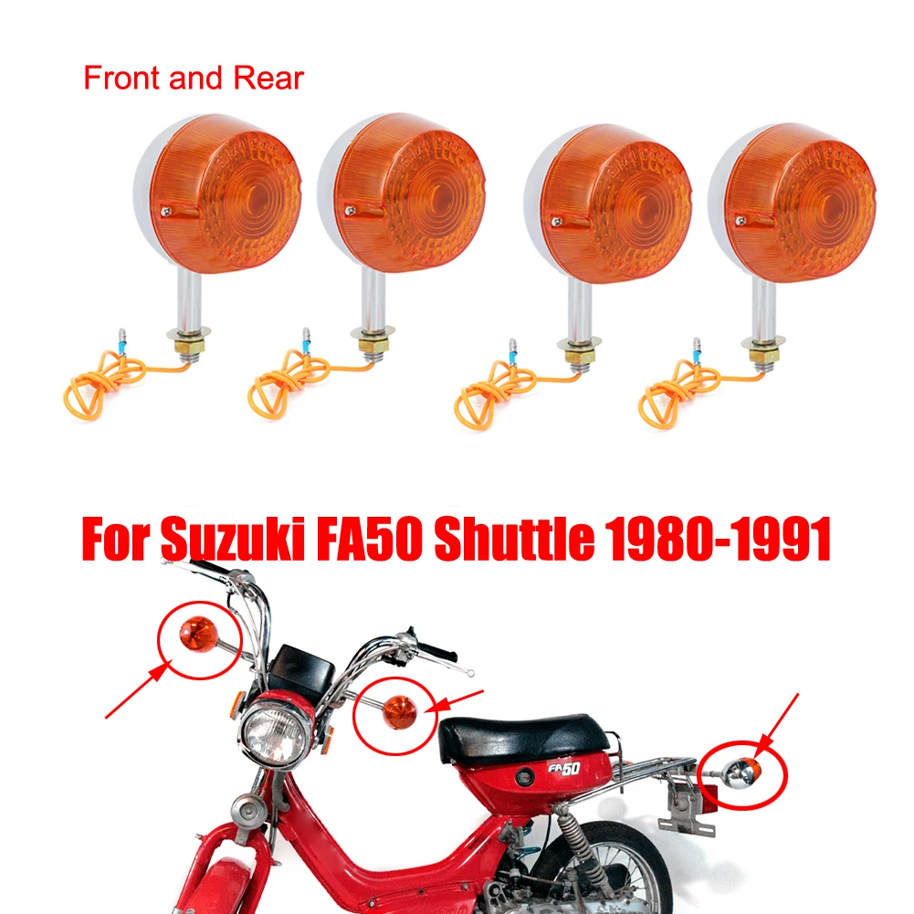 

Front Rear Turn Signal Light Indicator Winker Flasher Lamp 1980-1991 For Suzuki FA50 FA50X Shuttle Scooter RV50 RV75 RV90 RV125