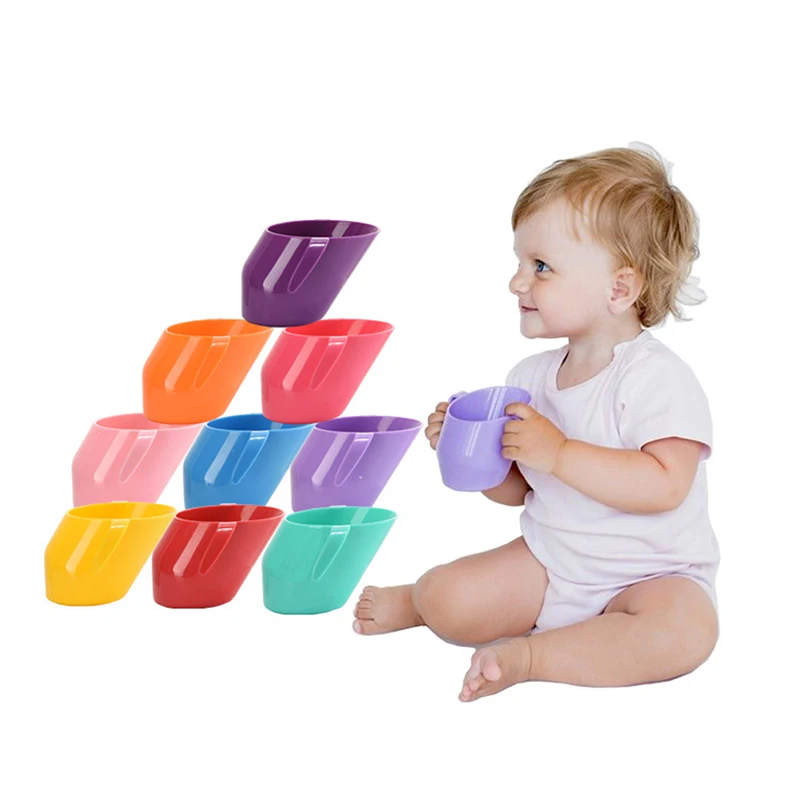 

200ML Children Baby Water Cup Kids Training Feeding Cup with Handle Safe Leakproof Drinking Training Cup Slanted Cup Wash Cup