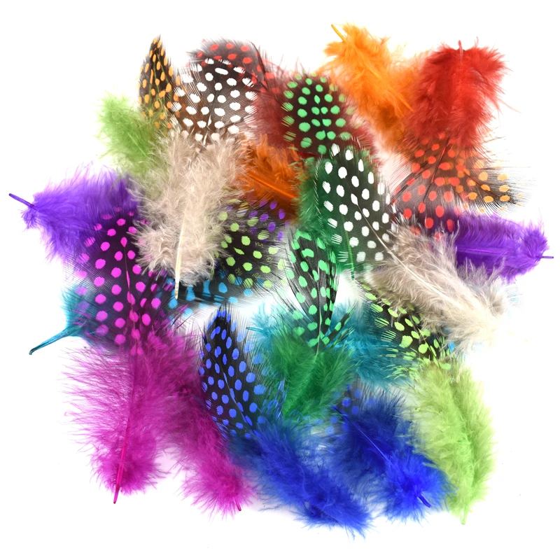 

50Pcs/Lot Natural Guinea Fowl Feathers Pheasant Plumes for Crafts Chicken Colored Small Feather Decorative Dream Catcher Decor