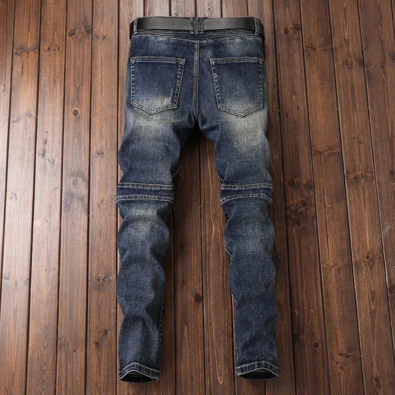 Искусственно состаренные джинсы Для мужчин Эластичные Обтягивающие рваные