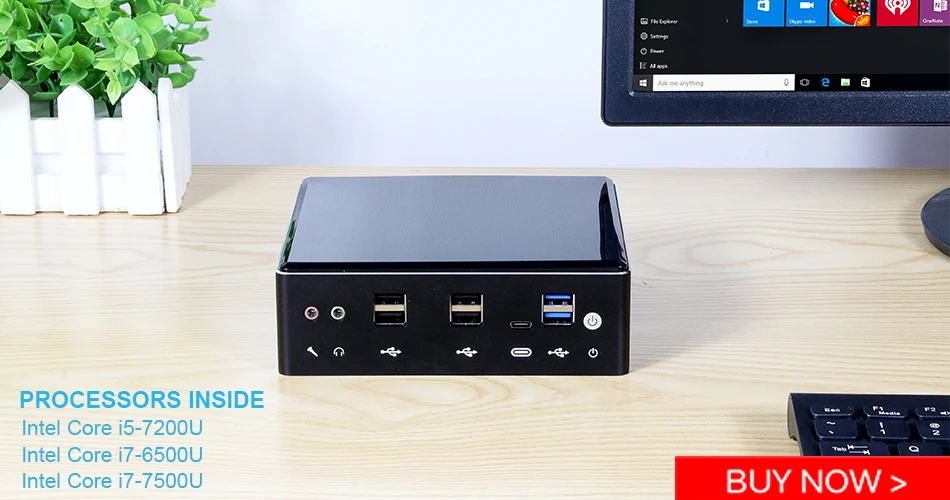 XCY Мини ПК компьютер Intel Core i7 7500U i5 7200U процессор windows/10 linux игровой ПК 4 к UHD HTPC HDMI VGA WiFi Настольный X26UL