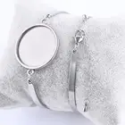 Заготовки для браслетов, круглые, браслет из кабошона, из нержавеющей стали, 182025 мм, 5 шт.