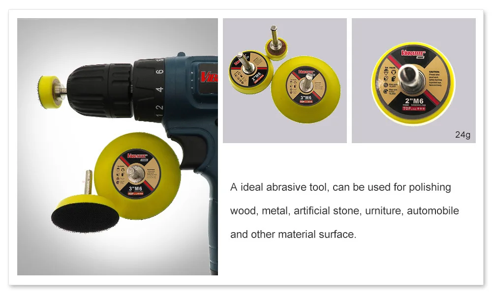 3pcs/Set Sanding Disc Sander M6 Polishing Waxing Pad 1Inch + 2Inch 3Inch For Granite Marble Stone | Инструменты