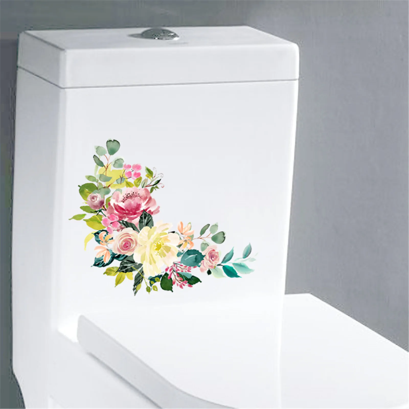 

Flower Toilet Stickers PVC Sticker Wall Sticker Living Room Decoration Children's Bathroom Stickers on the Wall Home Supplies