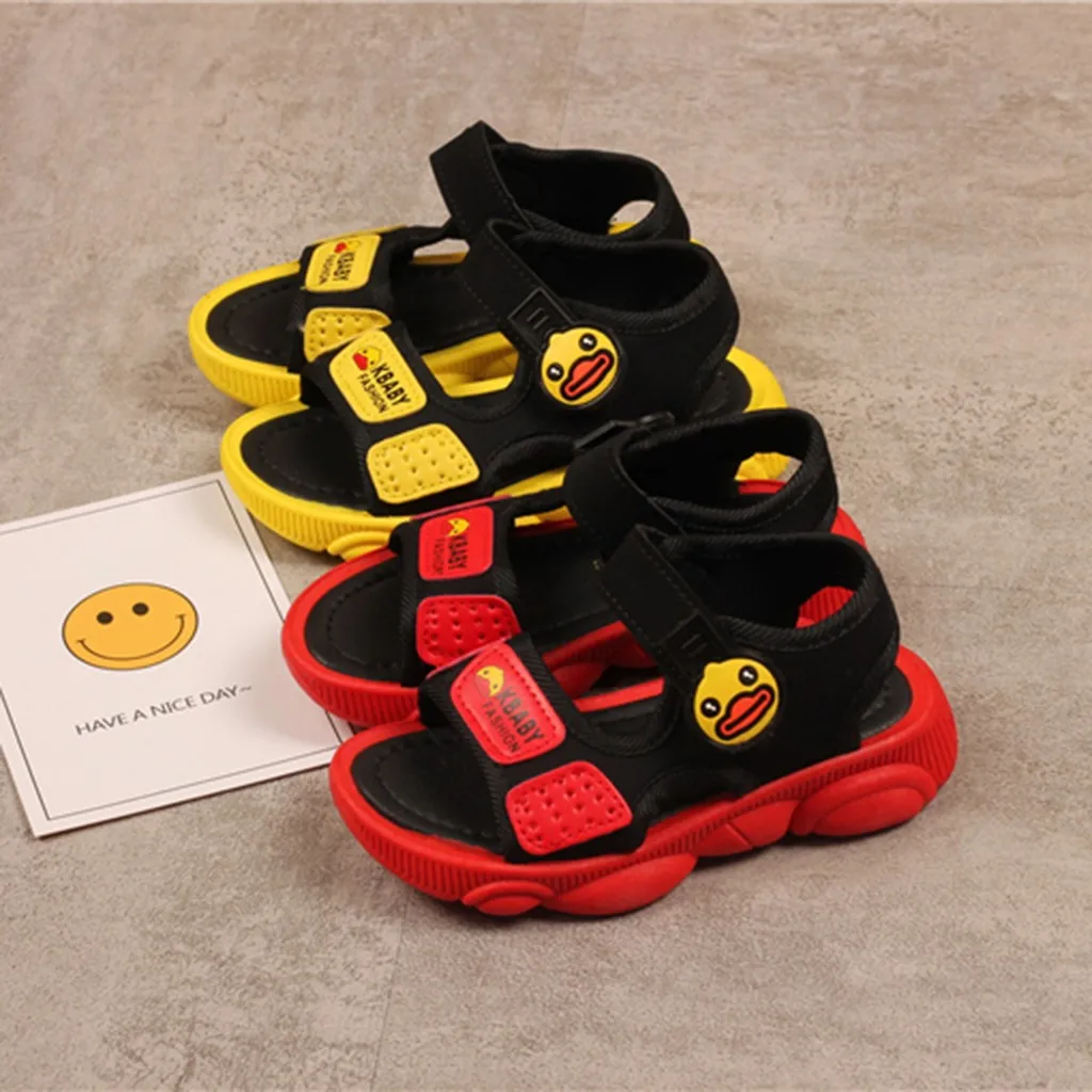 Сандалии для мальчиков 2019 г. сандалии и девочек милые пляжные спортивные с