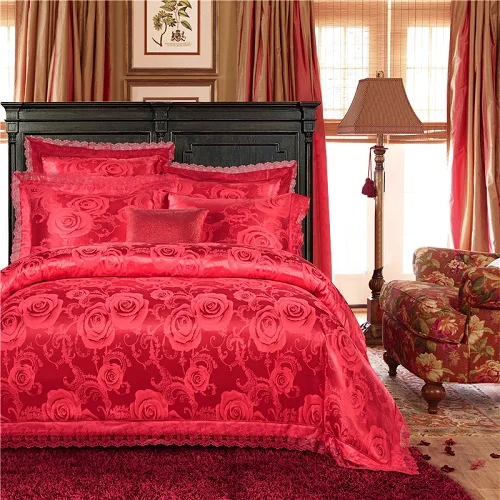 bedding set 23 Королевский, Королевский, белый, красный комплект постельного белья, роскошный свадебный комплект постельного белья, жаккардовый, хлопковый, пододеяльник, Комплект постельного белья, постельное белье, постельное белье, nordico cama - Цвет: bedding set 23