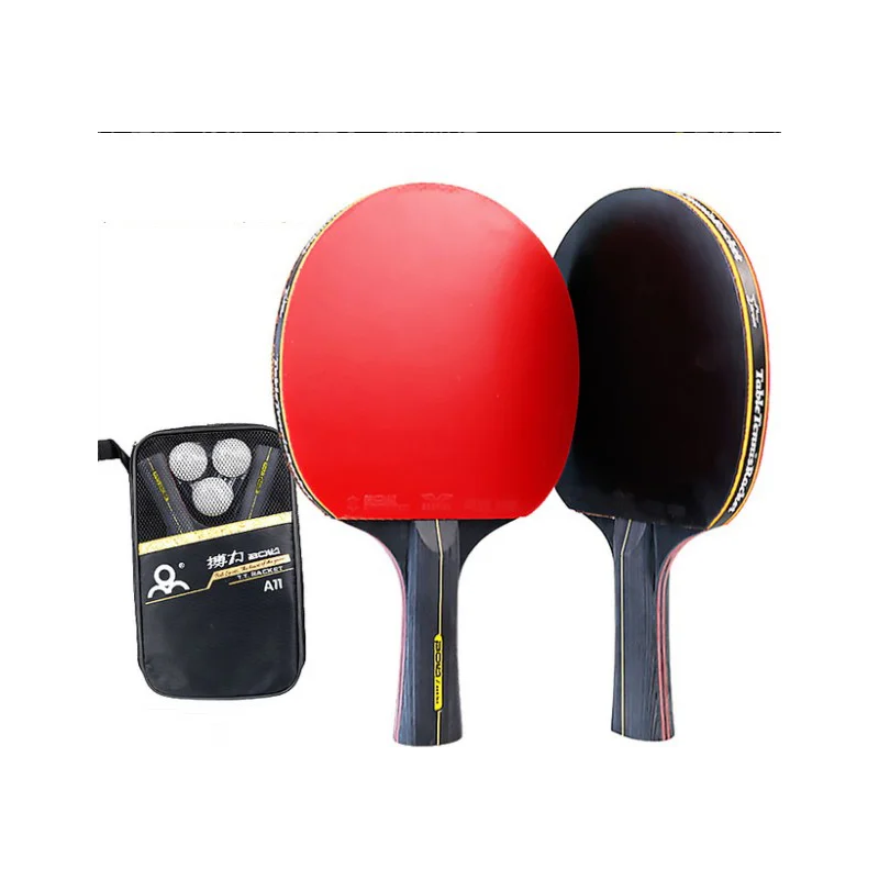 

2PCS Professional 6 Star Ping Pong Racket Table Tennis Racket Set Pimples-in Rubber Hight Quality Blade Bat Paddle With Bag