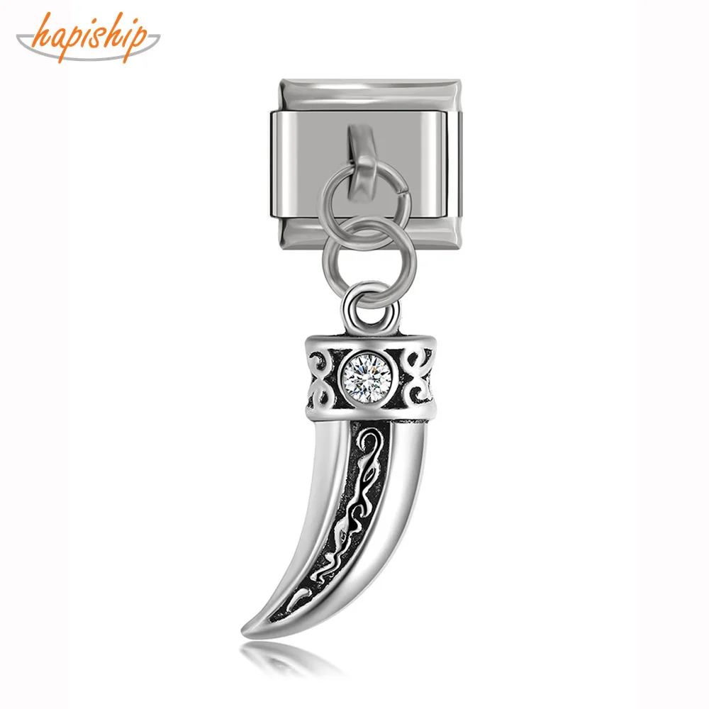 Женский браслет из нержавеющей стали Hapiship оригинальный 9 мм с мачете и фианитом