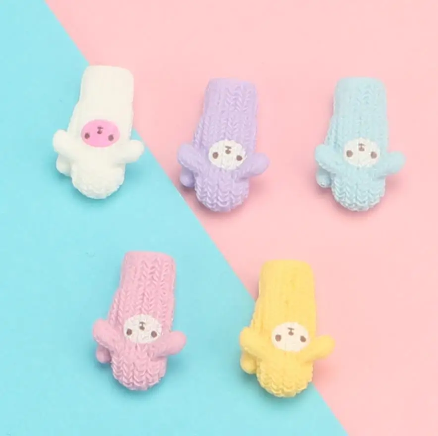 

Kawaii Смола Имитация Вязание перчатки Украшения плоские для альбома DIY кукольный домик игрушки аксессуары