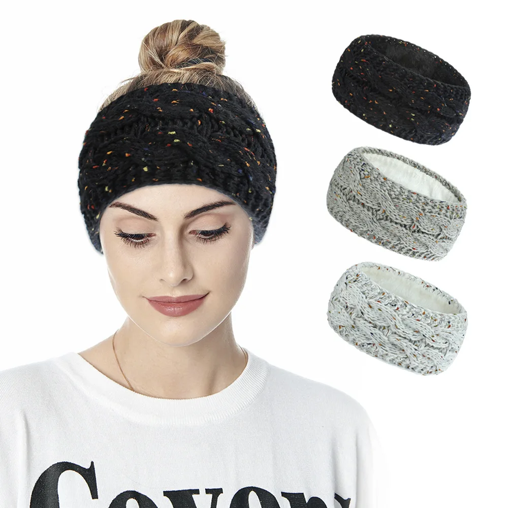 

Winter Warmer Knitted Headband Turban For Lady Women Crochet Bow Wide Stretch Hairband Headwrap Hair Band Accessories Girls Gift