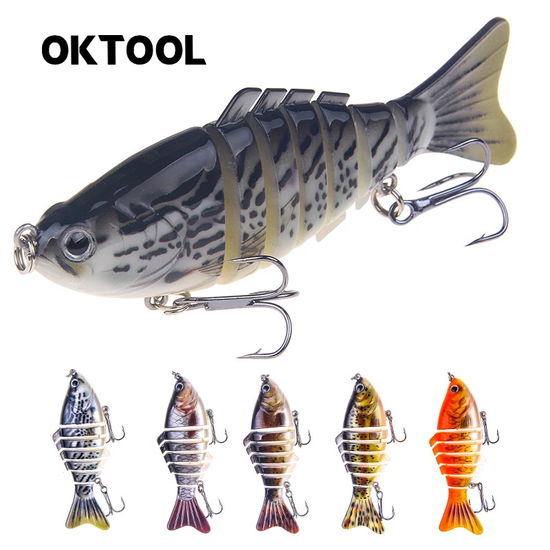 

OKTOOL 1pc Fishing Baits 10cm 16g Trolling Swim Minnow Wobbler Multi-section Hard Bait Artificial Crankbait JerkBait tackle Lure