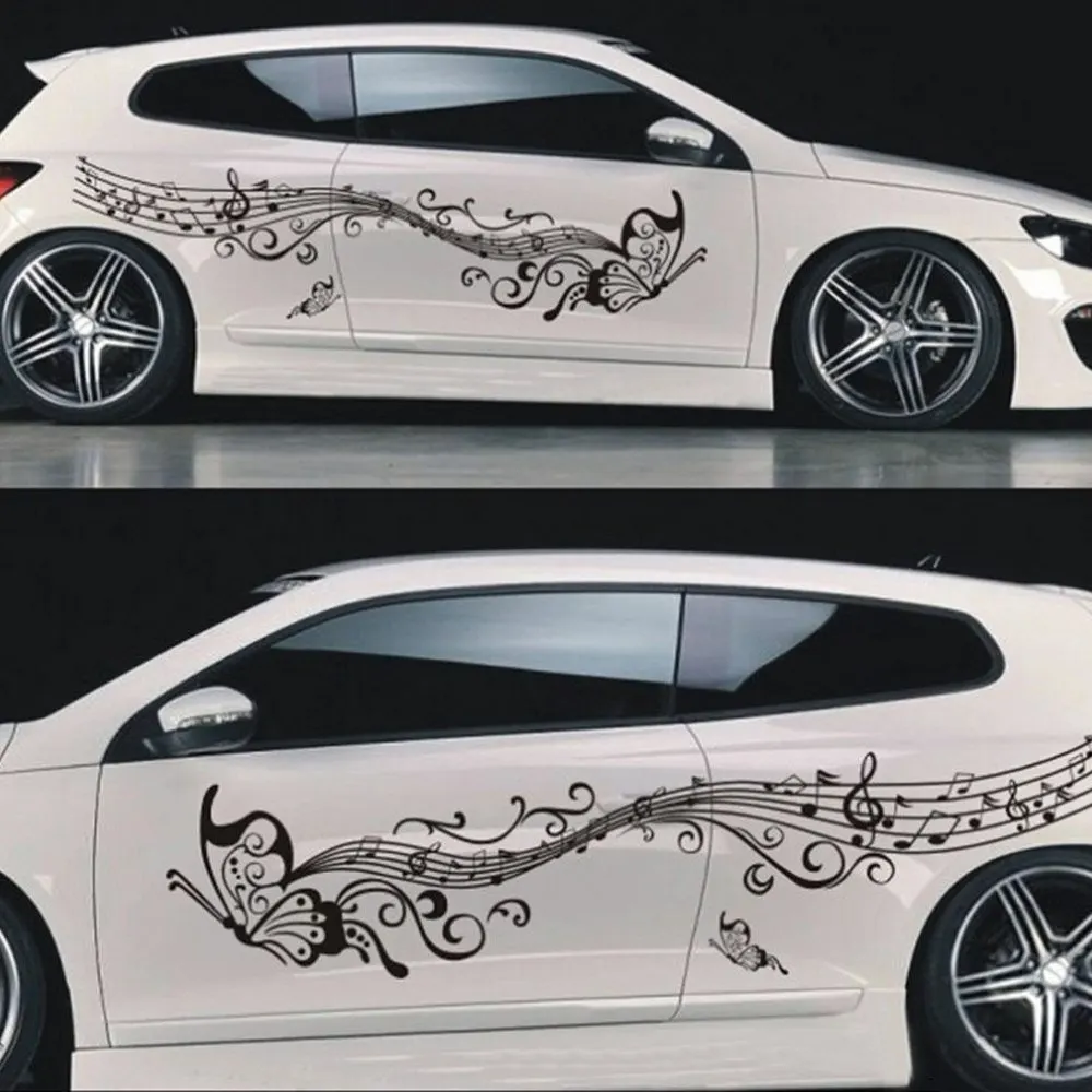

223*52,5 см, бант-бабочка наклейки для автомобиля и наклейки Музыка всего тела наклейки автоматические двери для укладки Виниловая пленка для о...
