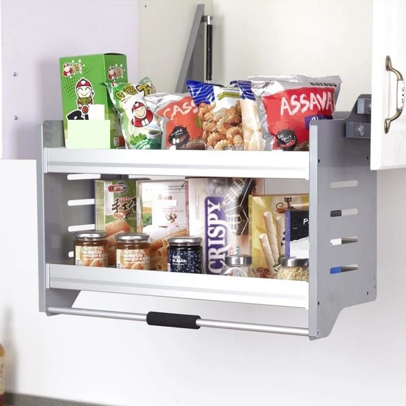 keuken cupboard cestas para organizar dish cucina stainless steel hanging organizer cozinha rack kitchen cabinet storage basket free global shipping