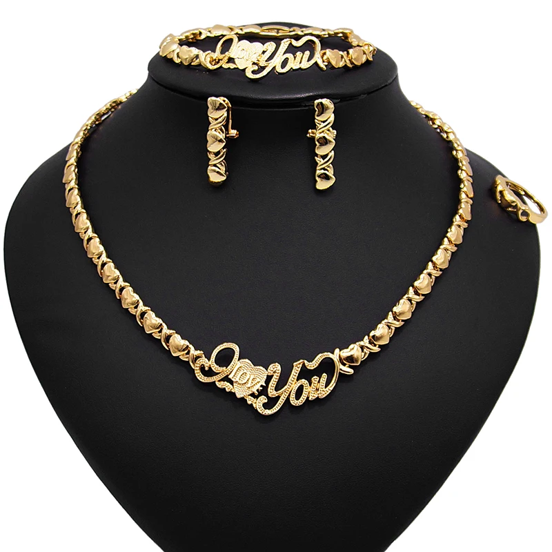 

Yulaili Best Seller Spot Seconds American Pop Style I Love You Jewelry Set Gift For Child Girl Kids Xo Small Love Jewelry Sets