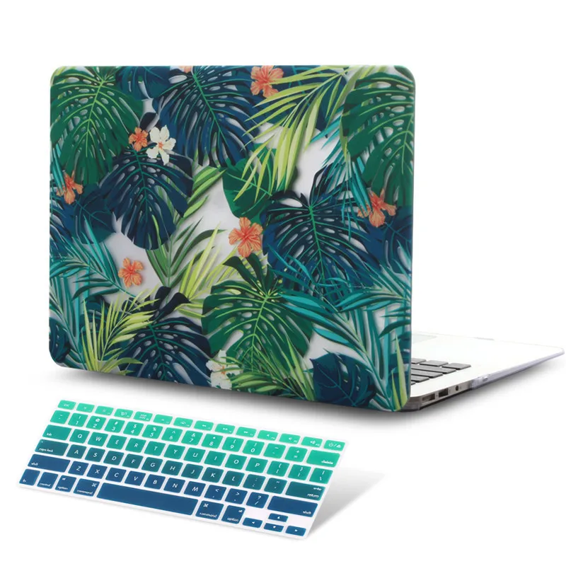 Пластиковый чехол с зелеными листьями и красивыми лепестками для Macbook Air 11 12 13 A1932 Pro 13 15 16 дюймов Touch Bar A2141 - Цвет: R002