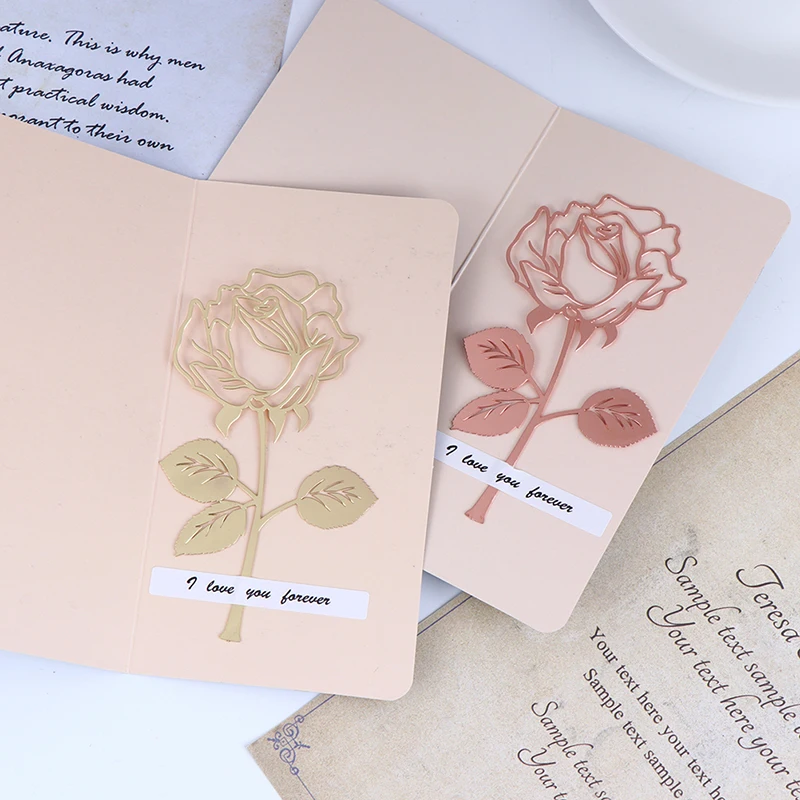 

1 шт. модная золотая металлическая Закладка-Роза гальванические зажимы из розового золота для книг бумажные офисные школьные принадлежност...