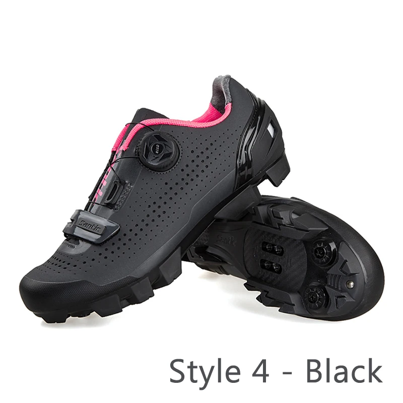 Style 4-Black Santic 4 стиля Pro MTB велосипедная обувь для горного велосипеда самозакрывающаяся обувь Нейлоновая подошва мужские wo мужские гоночные кроссовки Zapatos Ciclismo - Цвет: Style 4-Black