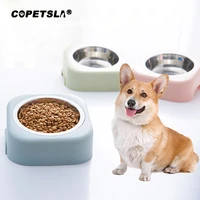 copetsla new stainless steel pet bowl non slip cat dog food bowl drinking water feeder tilt neck protection dish pet bowl