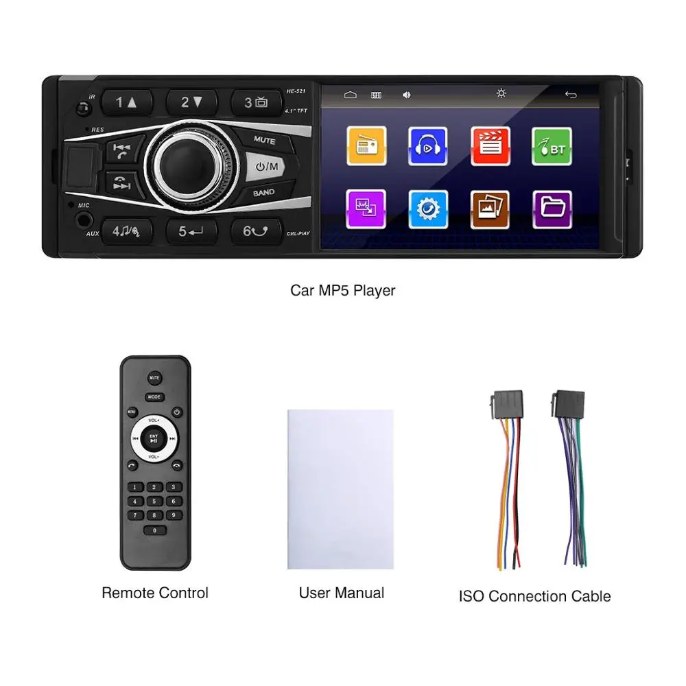 1din 4 дюймовый автомобильный MP5 плеер 800*480 FM Bluetooth Авторадио сенсорный стерео