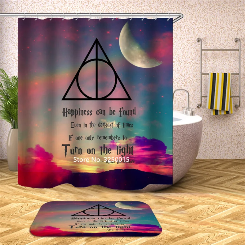 

Purple Sunset Blue Starry Sky Star Shower Curtain Bathroom Partition Waterproof and Mildew Proof Hook Washable Home Decoration