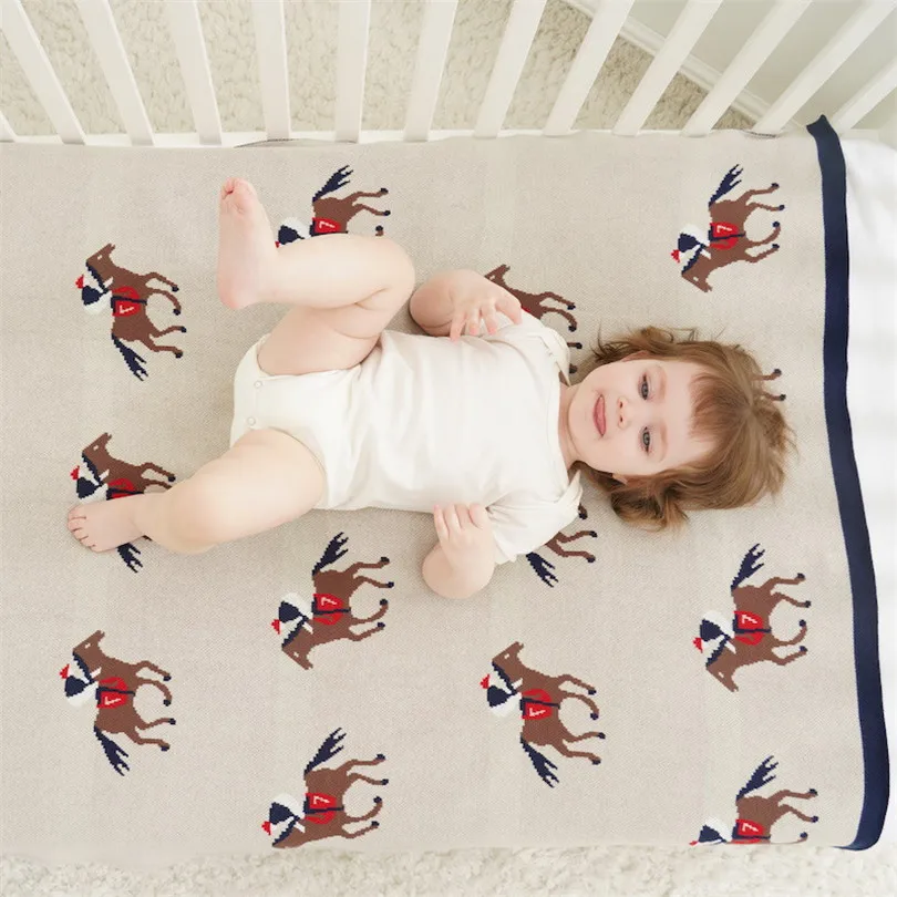 Рождественское детское одеяло Вязаное хлопковое постельное белье для