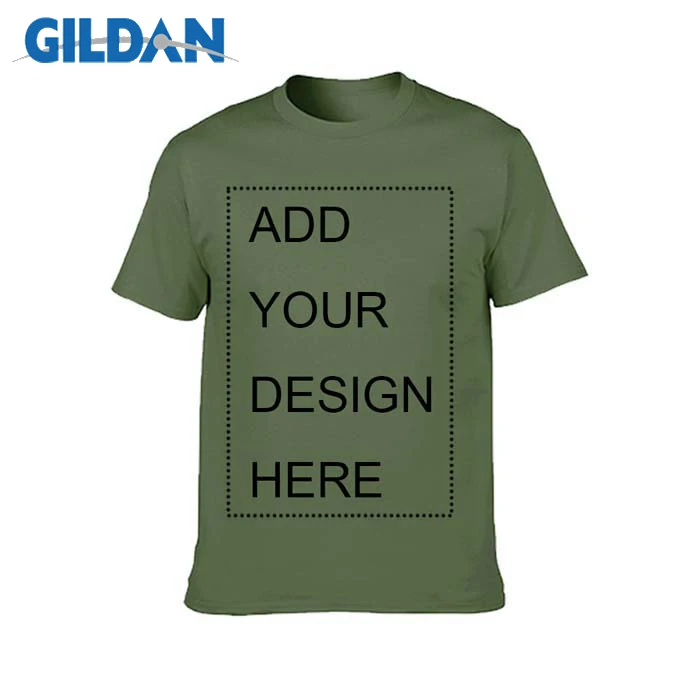 Army Green GILDAN бренд индивидуальные мужские футболки печать ваш собственный дизайн Высококачественная дышащая хлопковая футболка для мужчин плюс размер XS-3XL - Цвет: Army Green