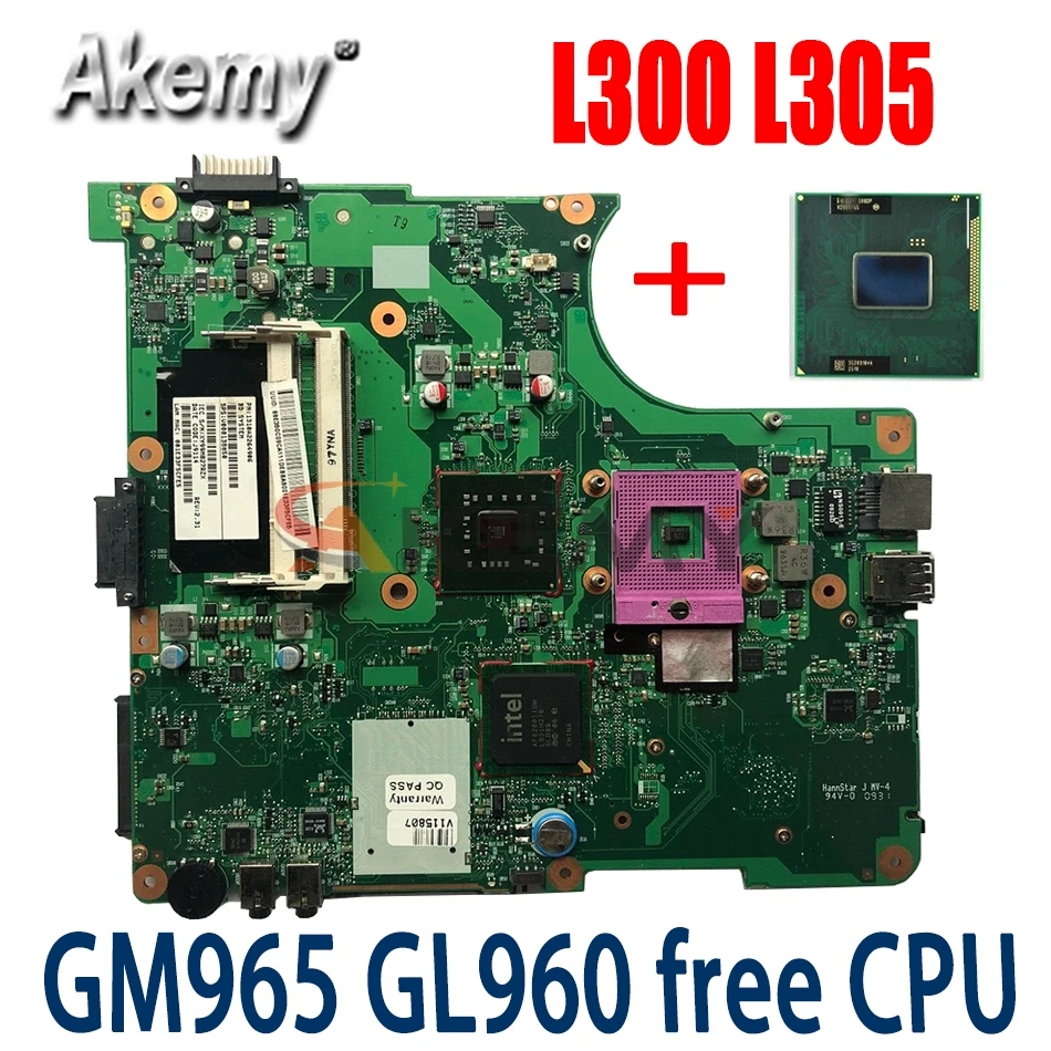 

Материнская плата для ноутбука TOSHIBA Satellite L300 L305 V000138010 6050A2170201 GM965 GL960 Бесплатный процессор V000138040 V000138030 материнская плата