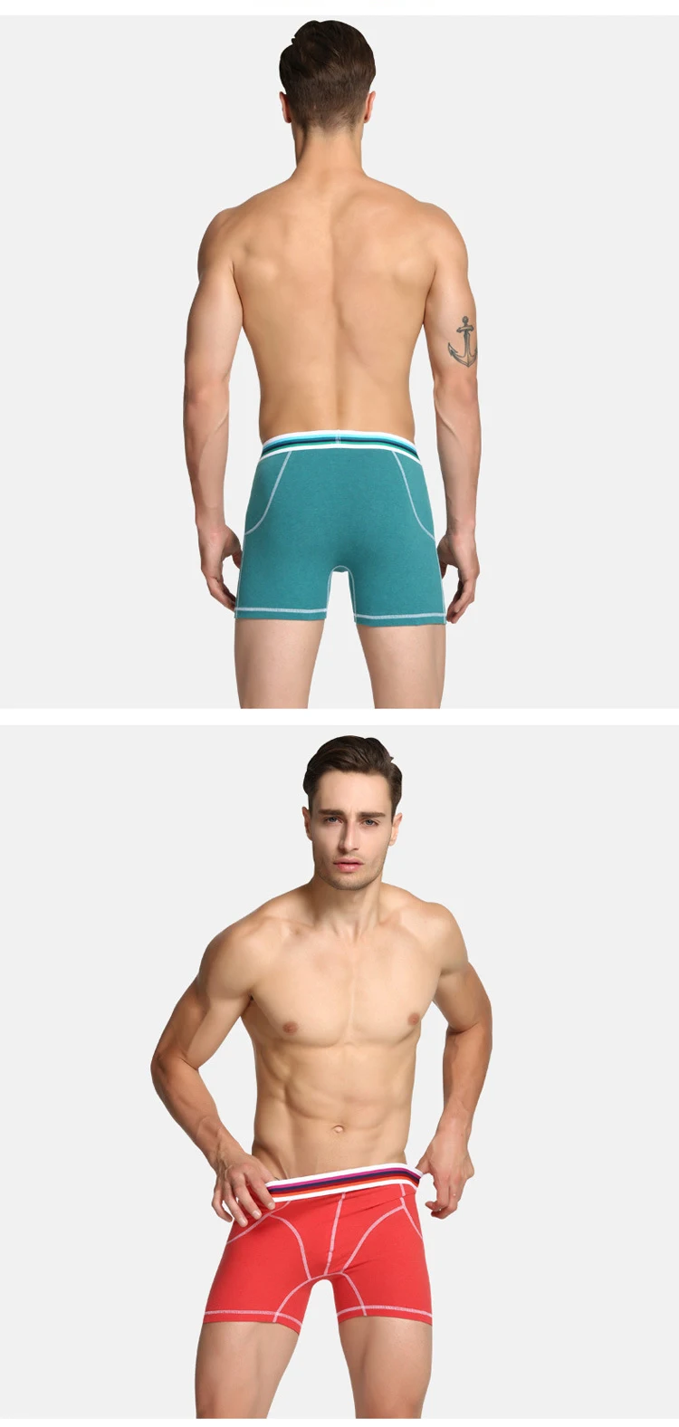 J-BOX, 1 шт., мужское сексуальное нижнее белье, Cueca, хлопковые гей трусы-боксеры дышащие трусы, мужские трусы размера плюс, льняные Длинные боксеры, нижнее белье
