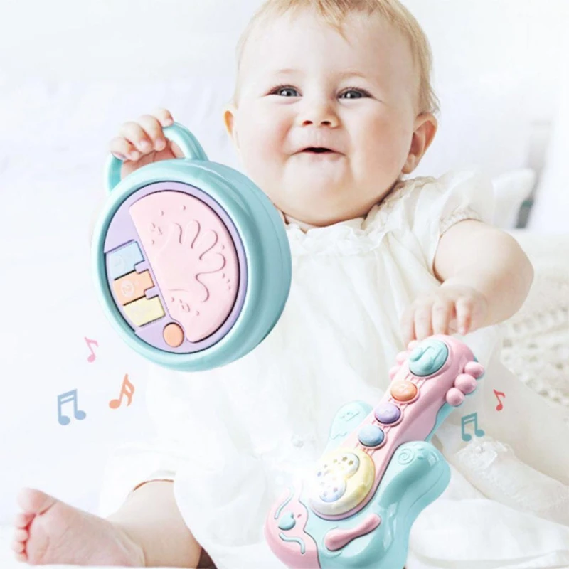 Kids Simulation Drum Lifelike Play Toys Multifunctional Cartoon Plastic Made Set Portable Musical | Игрушки и хобби