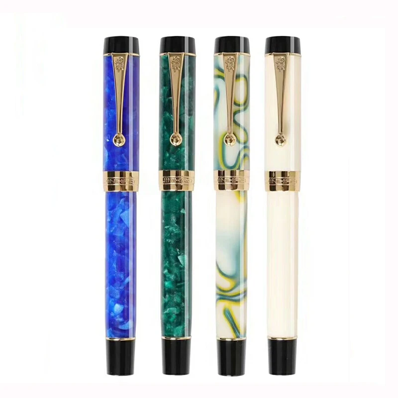 Jinhao 100 Centennial каучуковая перьевая ручка 18KGP средний/зеркальный 0 6/1 2 мм Золотой
