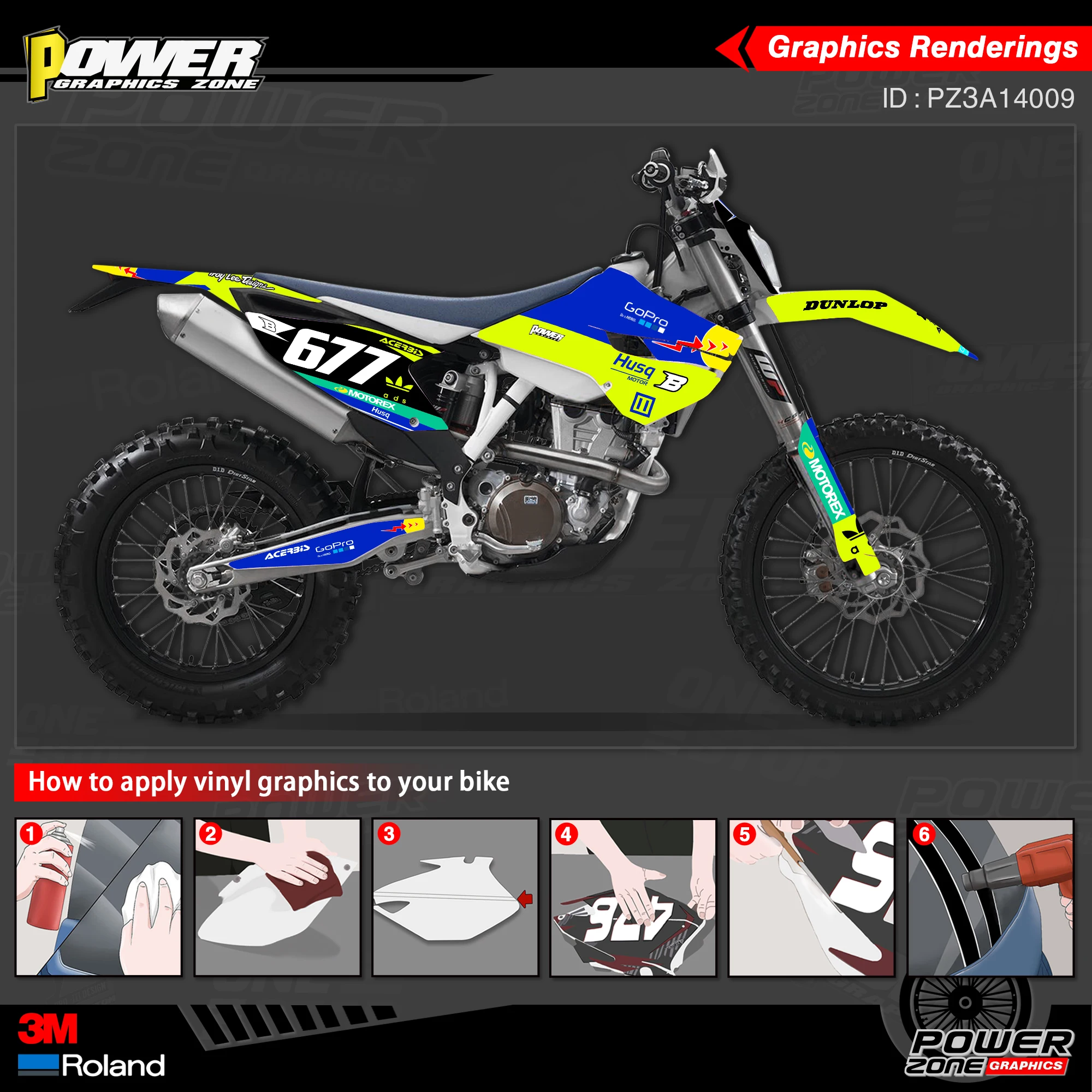 Персонализированные графические наклейки PowerZone Team 3M стикеры s Kit для Husqvarna 2014 15 TC FC