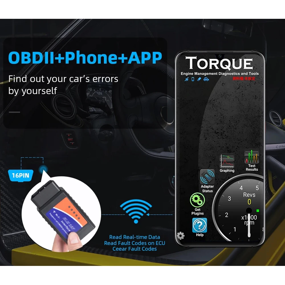 Сканер диагностический ELM327 V1.5 OBD2 PIC18F25K80 BT для Android IOS PK Vgate icar 2 OBDII |
