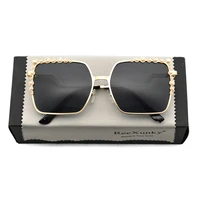 new 2021 oversized designer sunglasses women vintage pearl square sun glasses female fashion metal frame gradient shades uv400