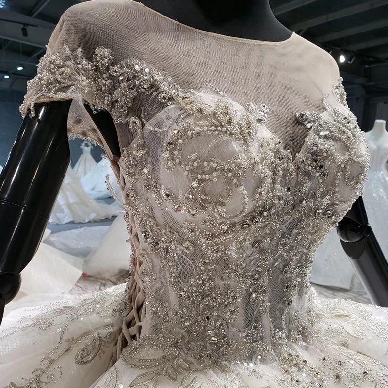 HTL1026 свадебное платье кружевное с двух сторон Peplum аппликация блеск роскошный