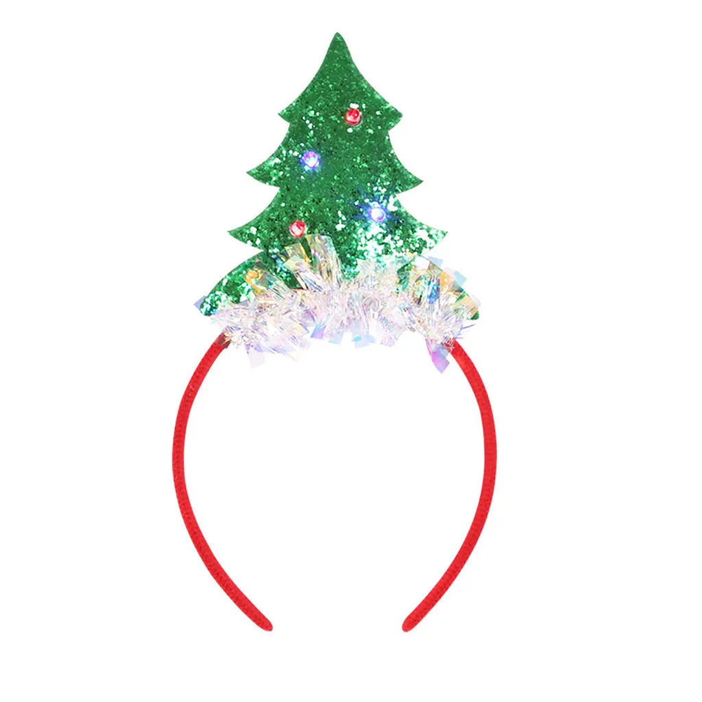 Оголовье на Рождественскую вечеринку с деревом и светодиодами для девочек #445.