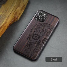 Carveit For iPhone 13 7 8 Plus 12 Mini 11 Pro Max X XS XR SE2020 Wood Original Case Phone Accessory Hull Back Cover Wooden Shell