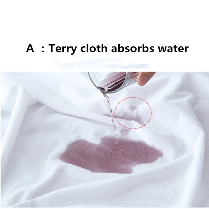 Белая махровая ткань непромокаемый простыня для матрасов и верхней кровати