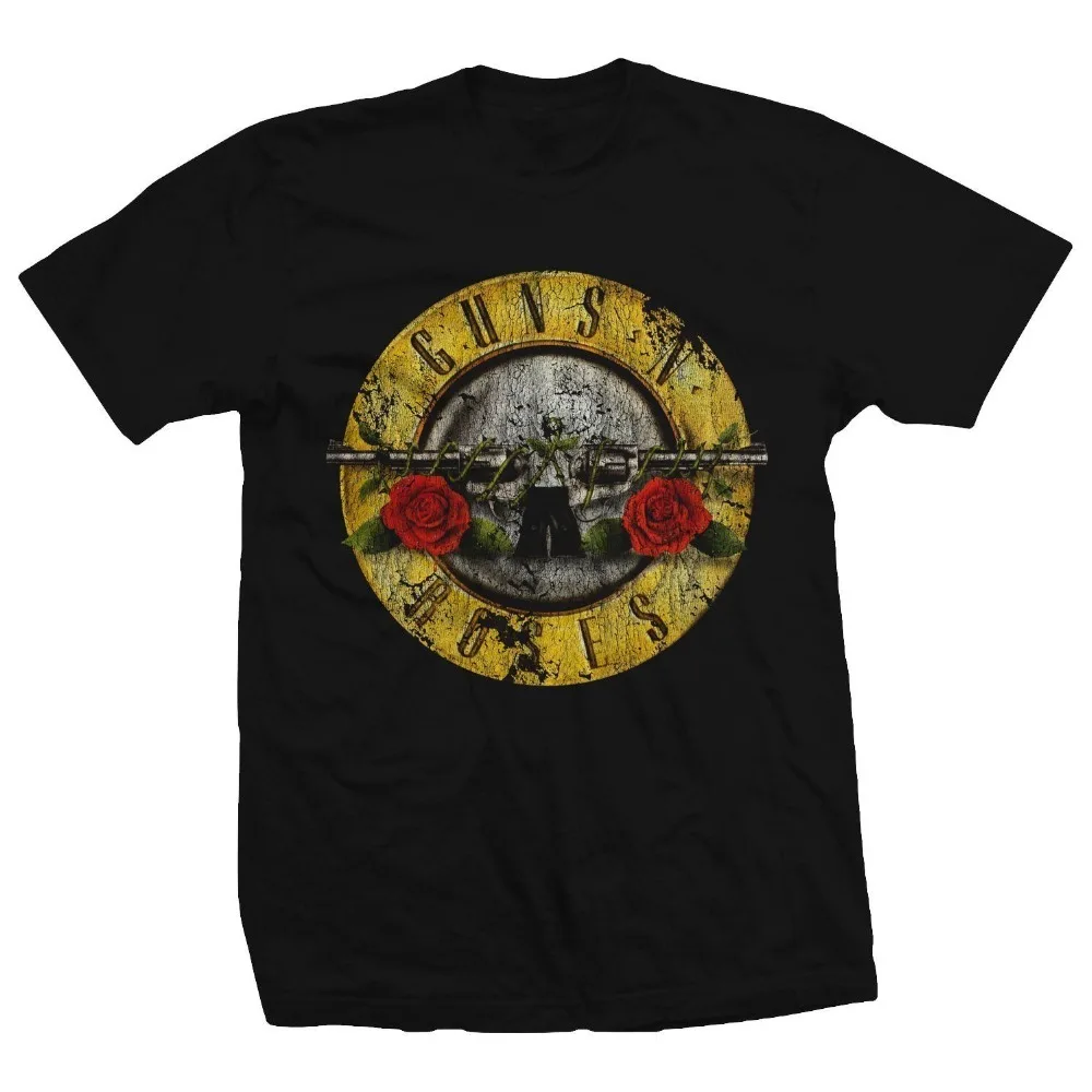 Новая брендовая футболка для мужчин guns N Roses Bullet Logo черная Мужская графическая