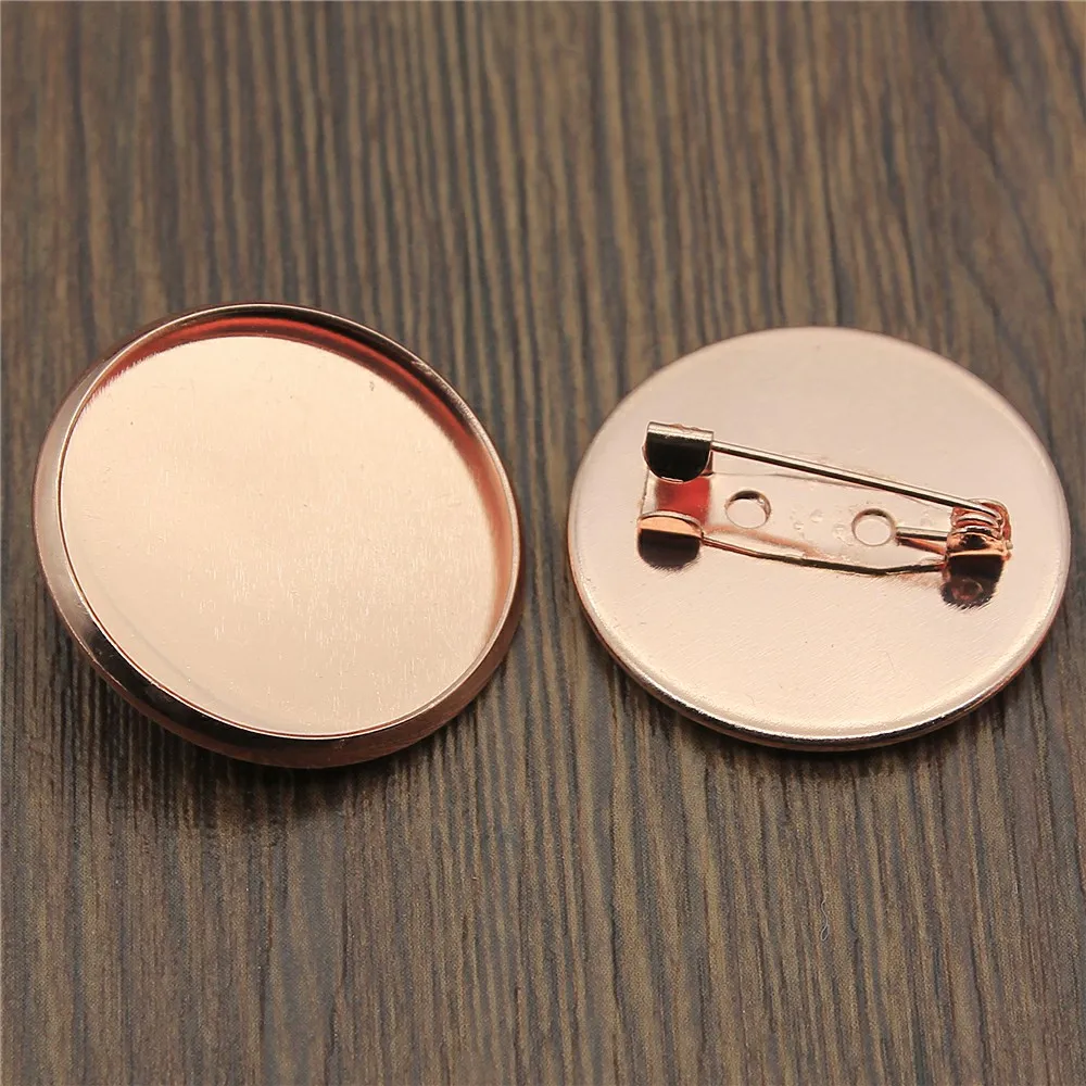 

10pcs/lot 6 Colors Fit 20mm 25mm Glass Cabochon High Quality Copper Material Brooch Base Jewelry Findings For Jewery Making
