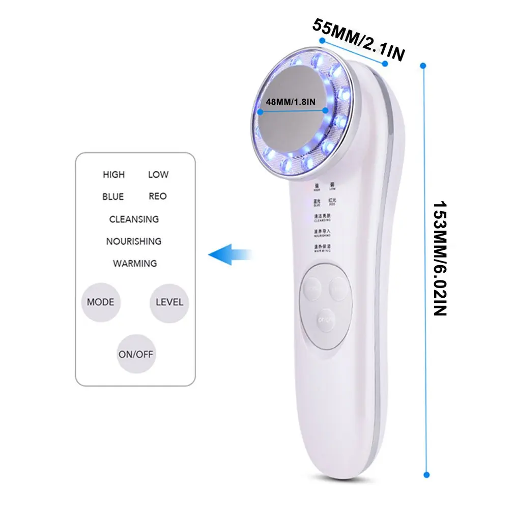 

7 In 1 LED Facial Massager Ultrasonic Photon Skin Lifting Wrinkle Remover Anti Aging Tighten Beauty Devices Skin Care Tool