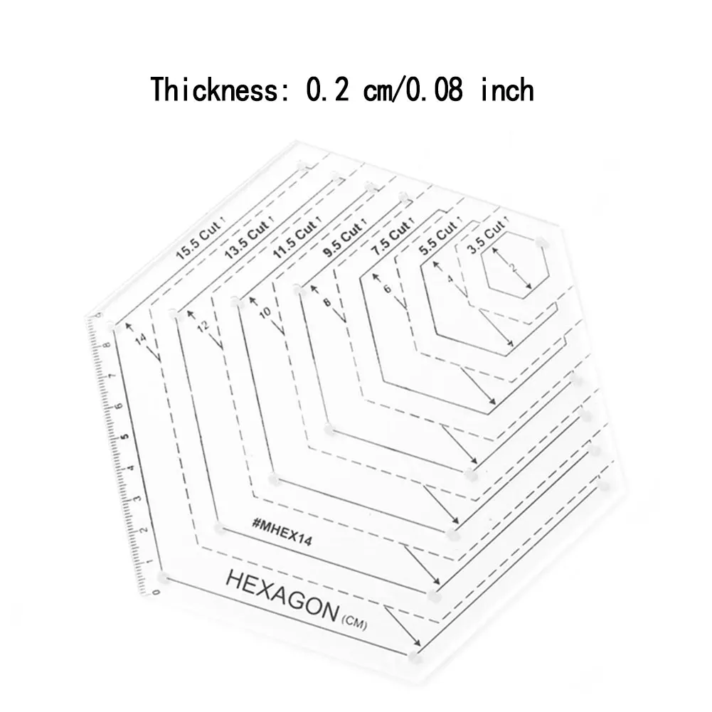 

Quilting Rulers Handle Translucent Plastic Disc Patchwork Transparent Triangle Hexagon 60 45 Degree Sew Skirting Craft DIY 4PCS