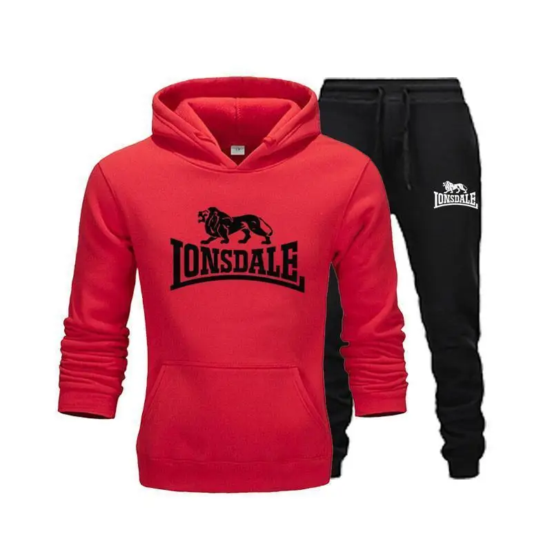 Модные тенденции LONSDALE принт мужские толстовки костюмы брендовый костюм для