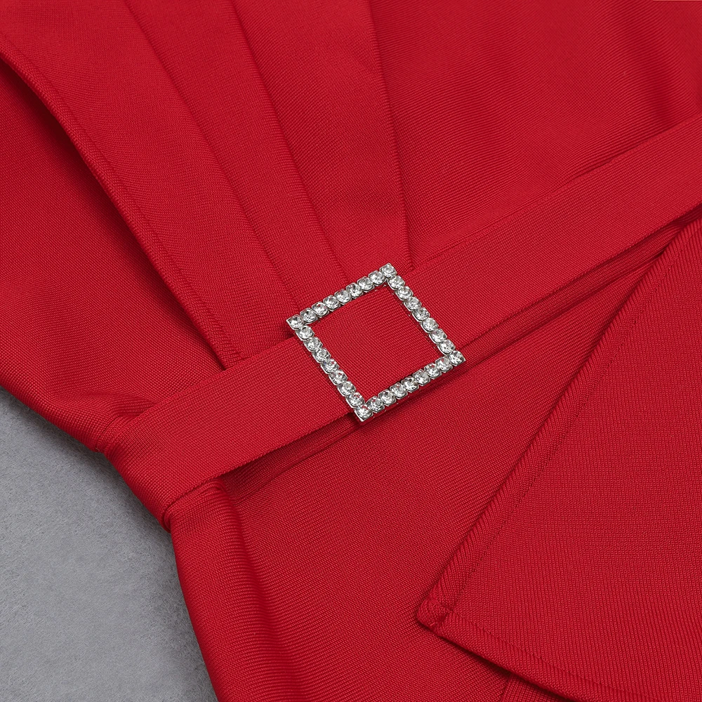 

2021 spring women Mid Length dress ladies New fashion Sleeveless red bandage sheath elegant strapless Slit sexy Ruffles dresses