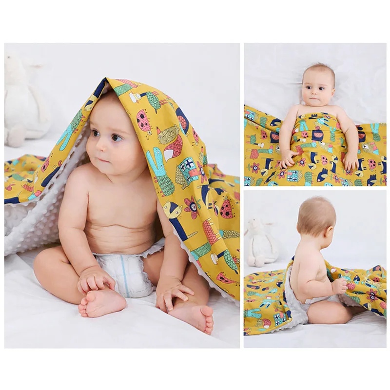 Детская одежда с рисунком из мультфильма Одеяло для пеленания новорожденных