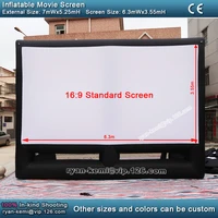 169 7m outdoor inflatable movie projection screen professional film projector use party home backyard large cinema fan blower